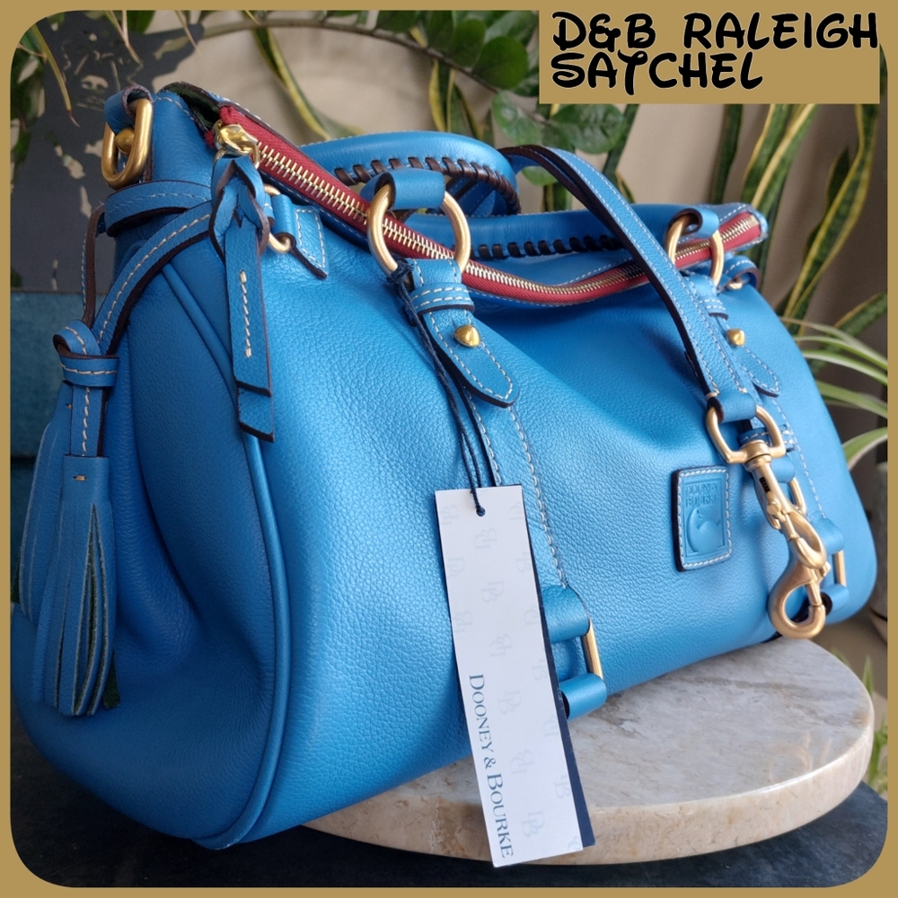 🩵❤️D&B Raleigh  Dusty Blue Large Satchel Retired & Rare